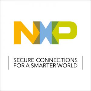 Logo von NXP mit dem Zusatz "Secure connections for a smarter world".